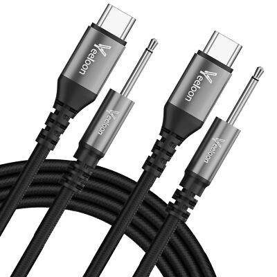 DC Charging Cable 2.5mm 4 FT-2 Pack，USB C to DC 17mm x 2.5mm Charger Fast Cha...
