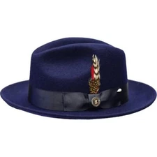 Men Bruno Capelo Hat Australian Wool Fedora Untouchable EXECUTIVE EX322 Navy