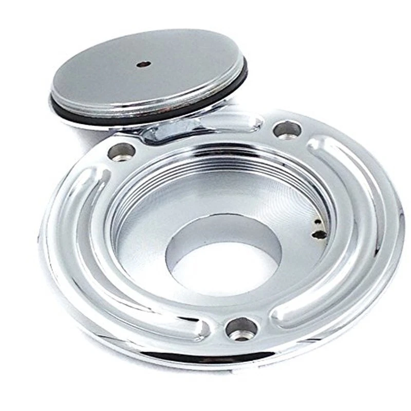 Tapa de gasolina cromada sin llave del tanque de combustible para Kawasaki ZZR1200 ZRX1200R ZX6RR ZZR600 Foto 3 de 4