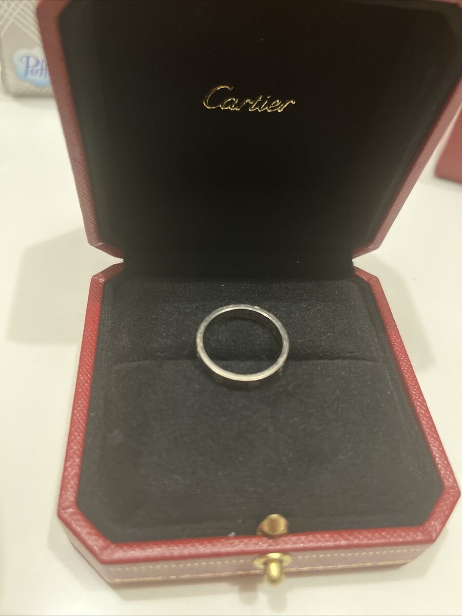 Cartier love Wedding Band ring 18k White Gold Size 50 mm US Cartier love Wedding Band ring 18k White Gold Size 50 mm US