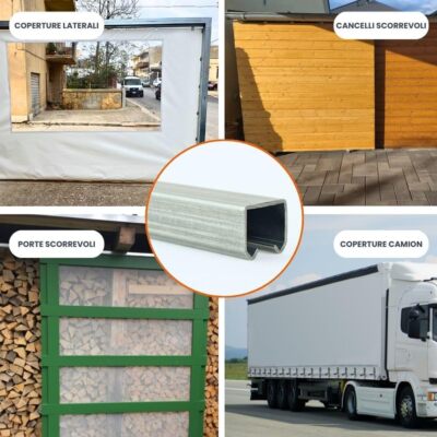 Binario Monorotaia MR3 In Ferro Zincato, Lunghezza 200cm Perfetto Per Teli In Pvc Tettoie Gazebi Pergole E Capanni 89531147 - Foto 4