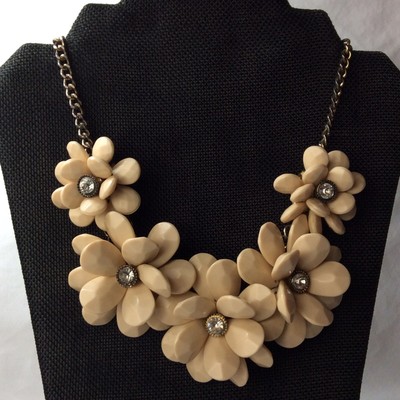 Vintage Natasha Large Chunky Tan Flower 