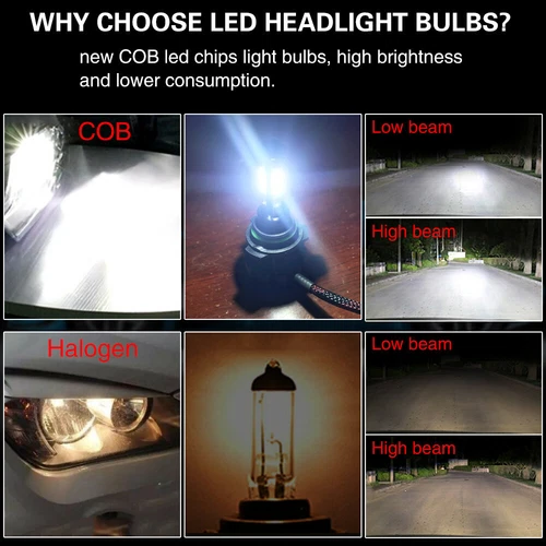 H11 LED Headlight Bulb 4 Sides White Low Beam Conversion Kit 6000LM Super Bright - Picture 6 of 13