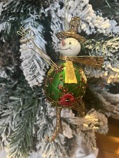 Katherine  s Collection Snowman Ornament Rare  Retired Jeweled NOS