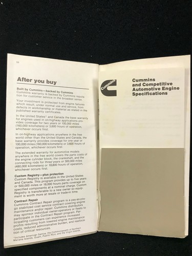 Cummins Diesel Lowest Cost Per Mile Brochure Pamphlet (Revision 1981) - Picture 6 of 6