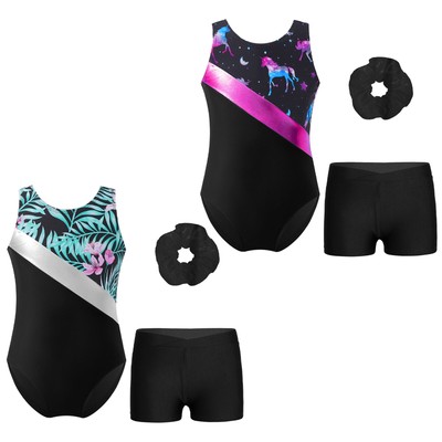 DE Kinder Mädchen Gymnastik Sports Athleticwear Ärmellos Ballet Bademode Sets