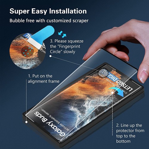 Protector de pantalla de vidrio templado cubierta ultra completa para Samsung Galaxy S23/S23+/S23 - Imagen 7 de 8