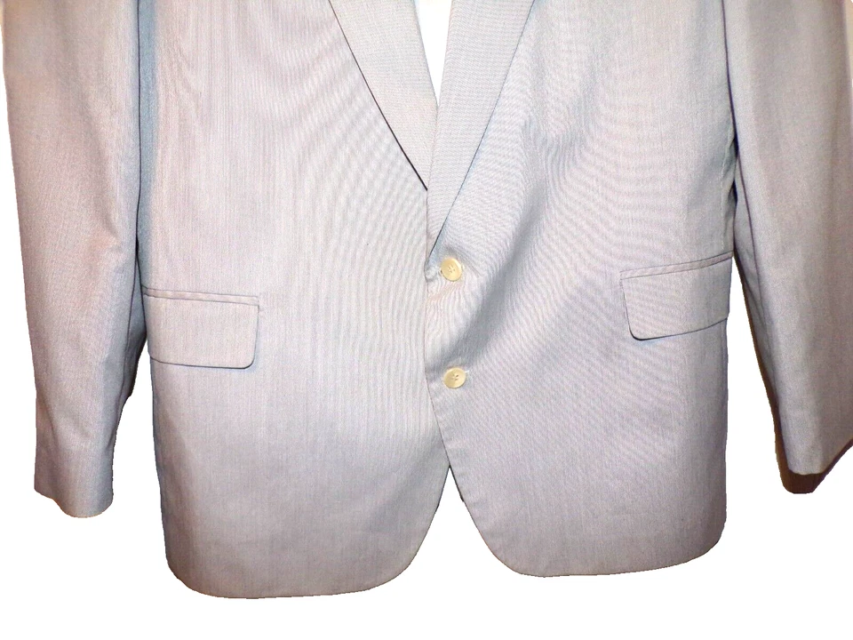 Haggar Men's lined blazer Suit Coat white silver pinstripe s46 Br - Image 4 of 4