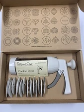 Pampered Chef Cookie Press 1525 With 16 Cookie Discs Designs
