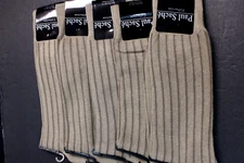 5 Pairs Bamboo Cotton MEN'S DRESS Crew Work Socks SIZE 10-13 shoe 8-12 Tan