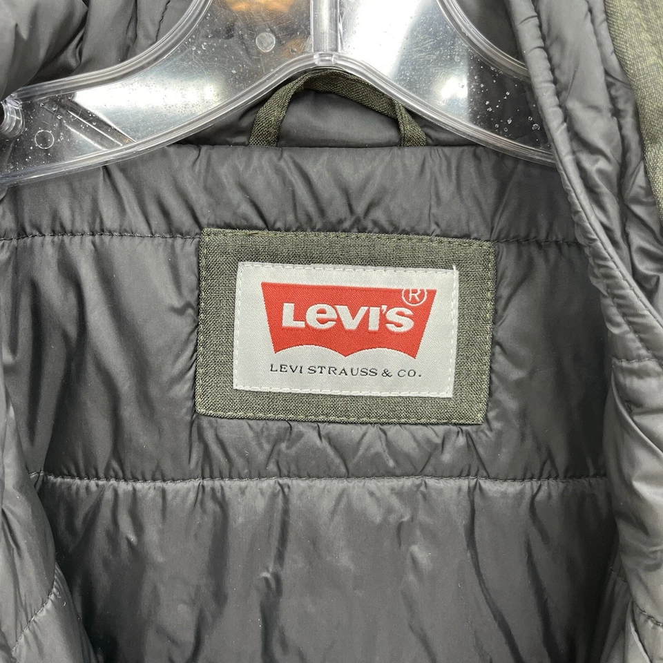 Abrigo Levis Para Hombres Grande Verde 3 en 1 Cola de Pescado Parka Forrada Chaqueta Militar Invierno Foto 3 de 4