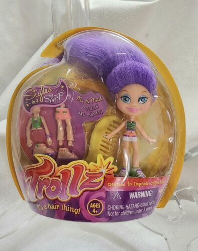DAM Troll Doll w/ Purple Hair, Trollz Figure Dressed To Impress Collection, Rare - Picture 1 of 4