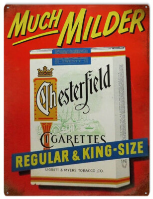 Vintage Style Metal Sign Chesterfield King Size Cigarettes Cigar