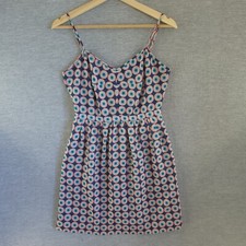 J Crew Dress Womens 2 Blue Pink Floral Cami Dress Short Patterned Sweetheart