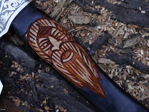 Ascia vichinga lama acciaio al carbonio bellissima ascia Tomahawk fatta a mano con L/guainaBL-4735 - Foto 6 di 23