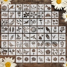 66 Pcs Small Stencils for Crafts Reusable 3 Inch Stencils for Painting on Woo...