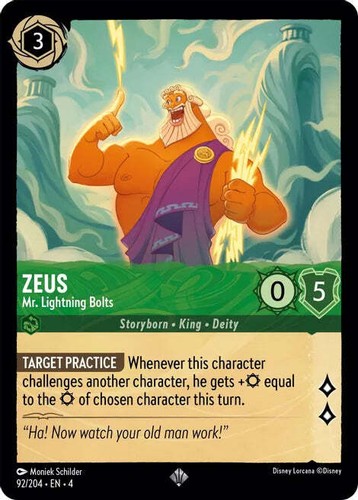 Disney Lorcana - And Then Along Came Zeus 222/204 ✨Enchanted✨PSA