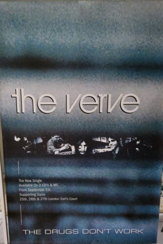 THE VERVE original 1997 THE DRUGS DON'T WORK psychedelic OASIS 40x60 gig POSTER - Afbeelding 1 van 1