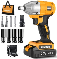 Cordless Impact Wrench Set 1/2 inch - 3000RPM Brushless Power Tool with Battery