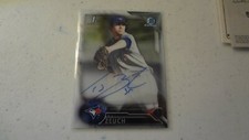 2016 BOWMAN CHROME # CDA-TZ T.J. ZEUCH AUTO BASEBALL CARD