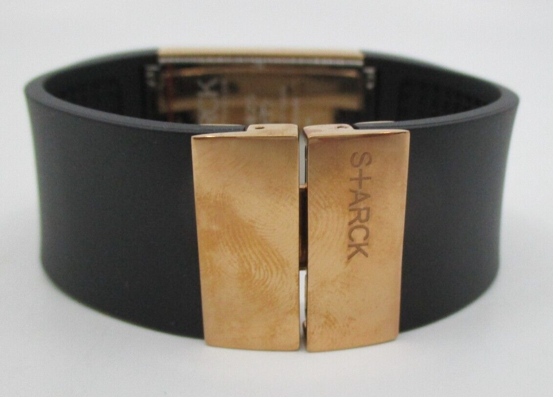 Montre Philippe Starck Avec Fossil Unisexe - Modèle PH5025 - Cadran Noir Rectangulaire - Quartz - Occasion Avec Boîte