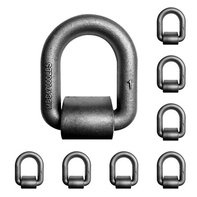 8 Pack Heavy Duty Flatbed Trailer 1'' Weld On Forged D Ring Long Type 45000 Lbs