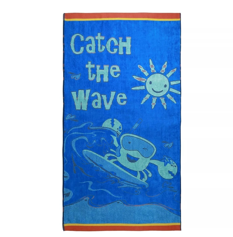 (2Pk) TOALLAS DE PLAYA CANGREJO, 5 pies Largo, 30" x 60", azul, niños, adolescentes (2 piezas) Foto 2 de 4