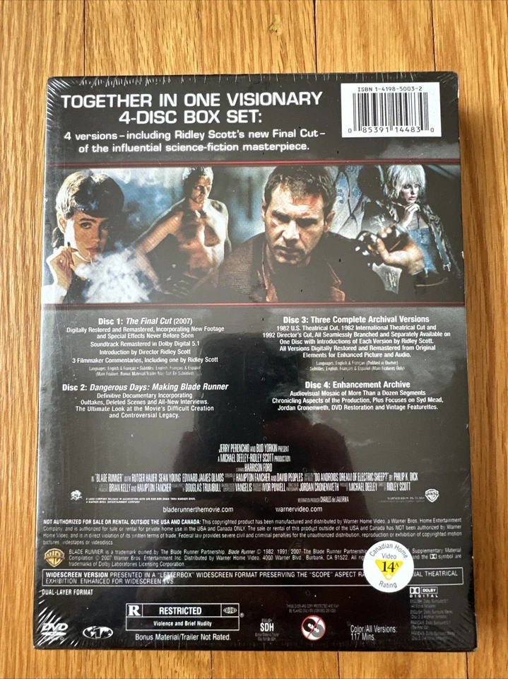 Blade Runner Complete Collectors Edition (DVD 4-Disc Set) BRAND NEW SEALED - Image 2 of 4
