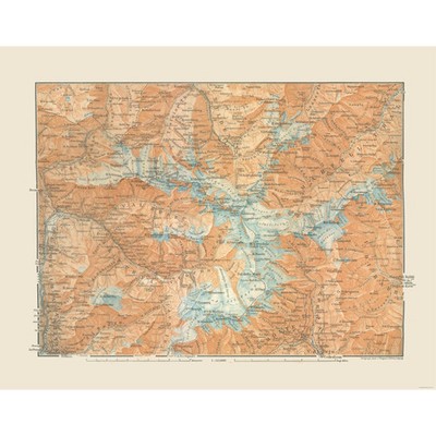 Historic Map - Western Austria Region - Baedeker 1910 - Vintage Wall Art