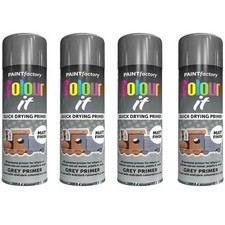 4x Colour It Grey Primer Spray Paint 250ml