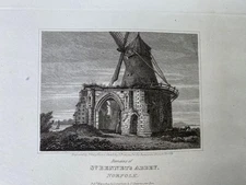 ENGRAVING St BENNET'S ABBEY NORFOLK 1819 Drawn L Francia Engraver  GREIG