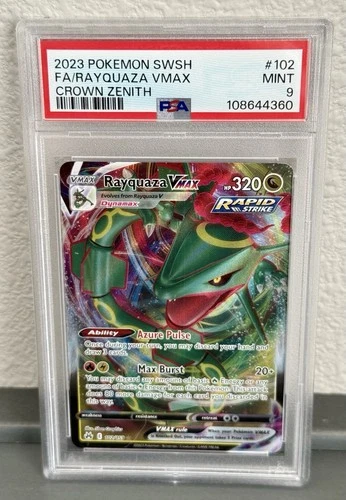 2023 Pokémon SWSH RAYQUAZA #102 PSA 9 MINT Crown Zenith V Max Holo