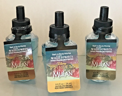 DISNEY PRINCESS MULAN WALLFLOWER HOME FRAGRANCE REFILL BATH BODY WORKS X 3 BLUE