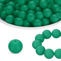 100 StüCk Silikonperlen 15Mm Silikonperlen GroßPackung FüR Stifte Runde TiefgrüN