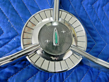 1959 FORD EDSEL CHROME HORN RING WITH THE ORIGINAL HORN BUTTON CENTER -BEAUTIFUL