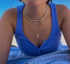 Dainty Beaded Pearl Necklace, Natural Freshwater Pearl Necklace, Tiny Rice Pearl