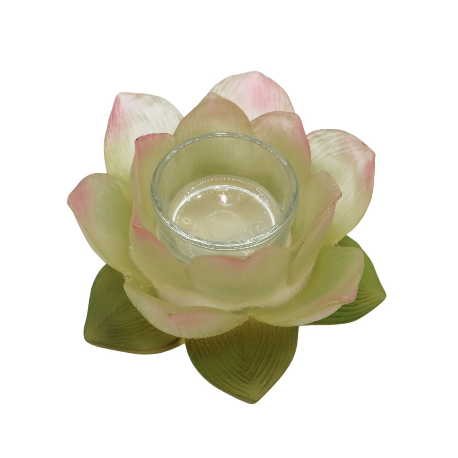 Clear Lotus Flower Votive Candle Holder