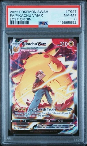 2022 Pokemon Lost Origin Pikachu VMAX TG17/TG30 Trainer Gallery PSA 8 NM-MT
