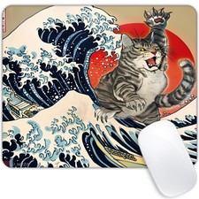 Waves, Cats Mouse pad Customized Mousepad Non-Slip Rubber Base Mouse Pads for...