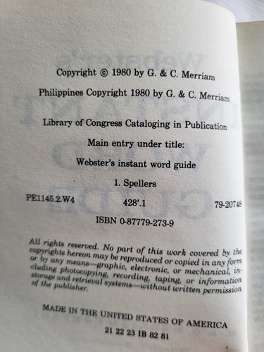 Webster's Instant Word Guide - 35k Words Spelled & Divided - Vintage 1980 SFH - Picture 4 of 7