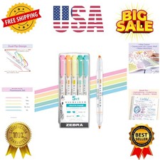 Mildliner Dual-Tip Highlighter Marker Set, Broad and Fine Point Tips, No Blee...