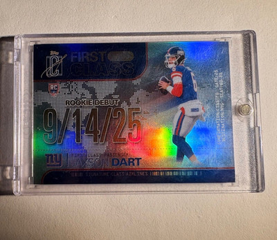 Topps 2025 First Class First Class Passenger Jaxson Dart #FC-2 RC Giants