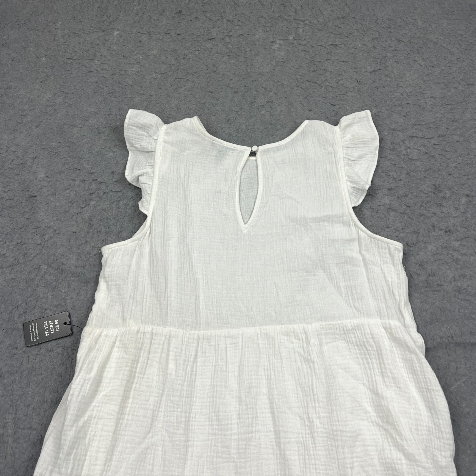 NEW Express Maxi Dress Women's XL White Airy Gauze Tiered Cap Sleeve Layered