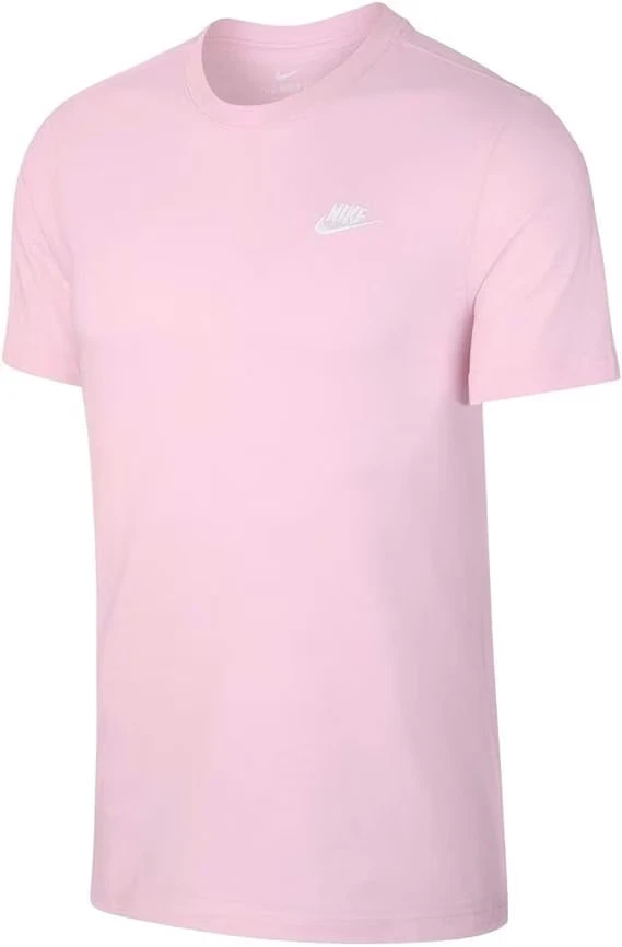 Nike Sportswear Men's Club Embroidered Futura Tee, Pink Large