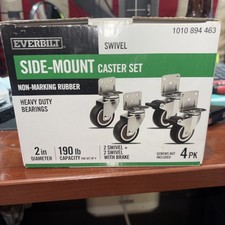 Everbilt 2 in. Brown Side Mount Caster Kit w/ 190 lbs. Load Rating (4-Pack)