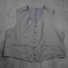 J.Ferrar Suit Vest Men 4XL Gray Big & Tall Adjustable Back Cinch Formal 00672