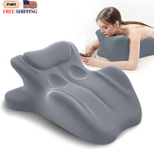 Ergonomic Memory Foam Wedge Pillow 27 Bed Wedge Support Grey Reading Reclini...