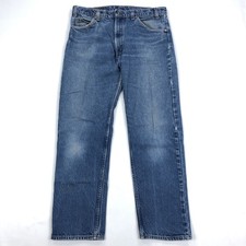 Levi's Mens 20505 0217 Straight Jeans 36x30 Blue Denim Vintage 80s Orange Tab