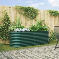 Garten Hochbeet GrüN 240X80X81 Cm Verzinkter Stahl