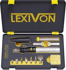 LEXIVON Butane Soldering Iron Multi-Purpose Kit | Cordless Kit, Black 